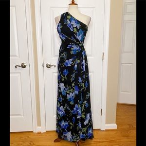 Lauren Ralph Lauren Black and Blue Floral Maxi Dress